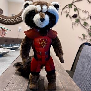 Marvel Guardians of the Galaxy “Rocket” Raccoon Plush with Fluffy Tail about 15”
